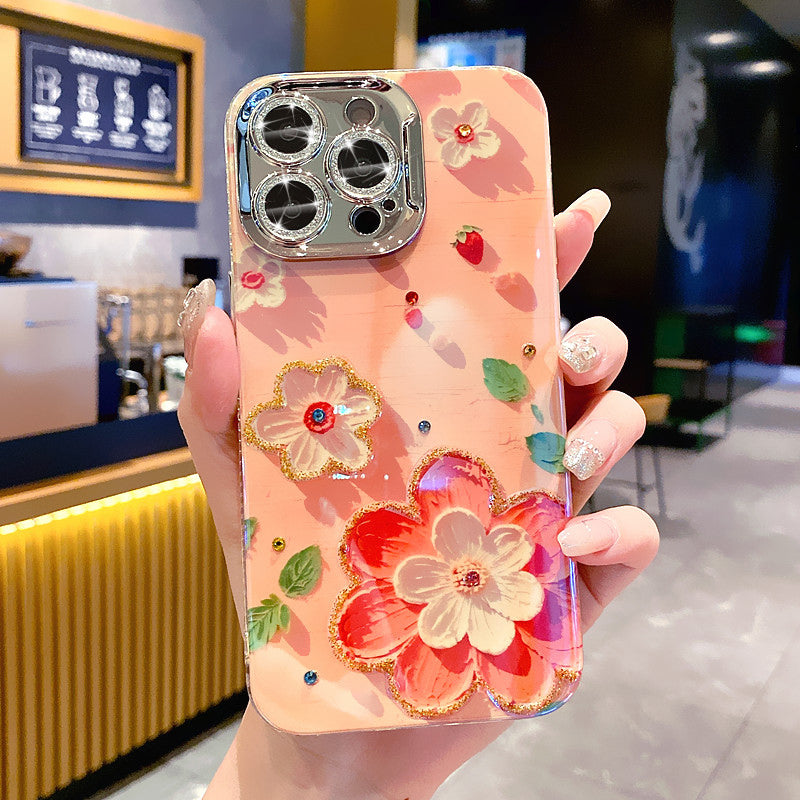 Floral 4 Iphone Hüllen mit buntem Kameraschutz