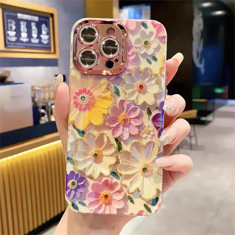 Floral 4 Iphone Hüllen mit buntem Kameraschutz